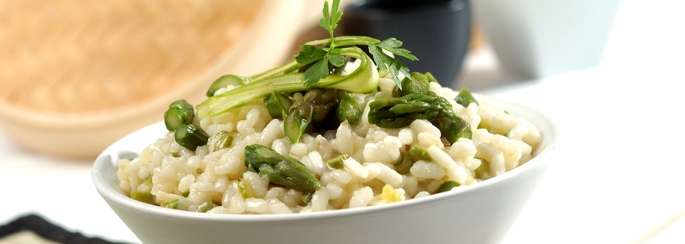 Risotto de espárragos verdes con arroz para risotto Scotti