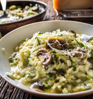 Risotto-con-calabacín-setas-y-queso-parmesano